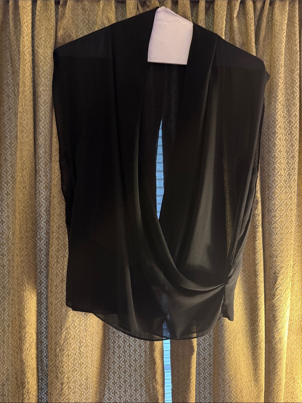 Sanctuary Black Draped Surplice Blouse